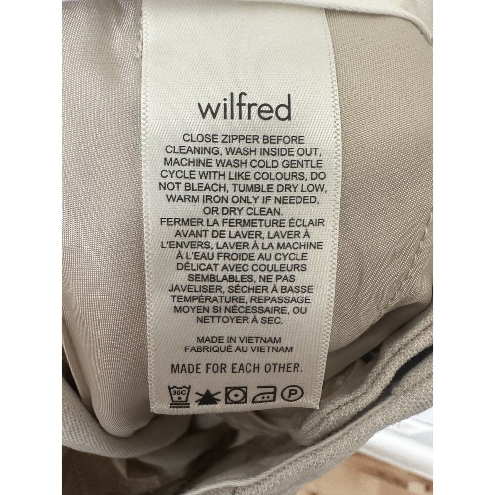 Wilfred Linen Women's Beige Wide Leg Pleated Dress Pants Pockets Lyocell Linen - Picture 7 of 10